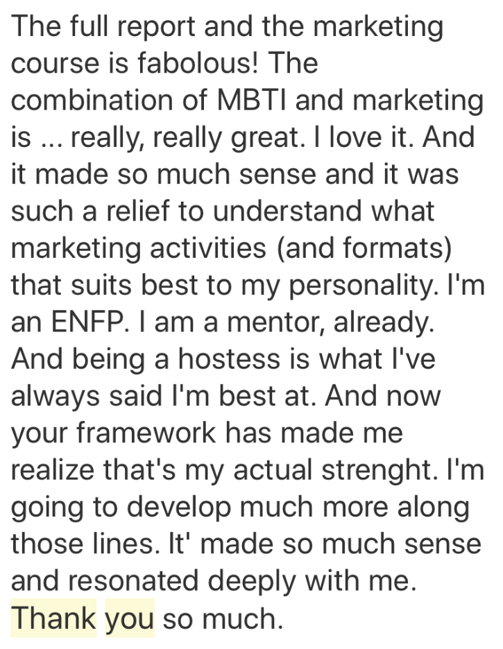 Testimonial - ENFP