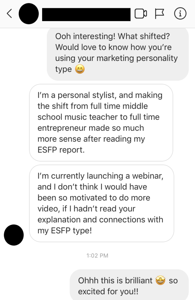 Testimonial - ESFP