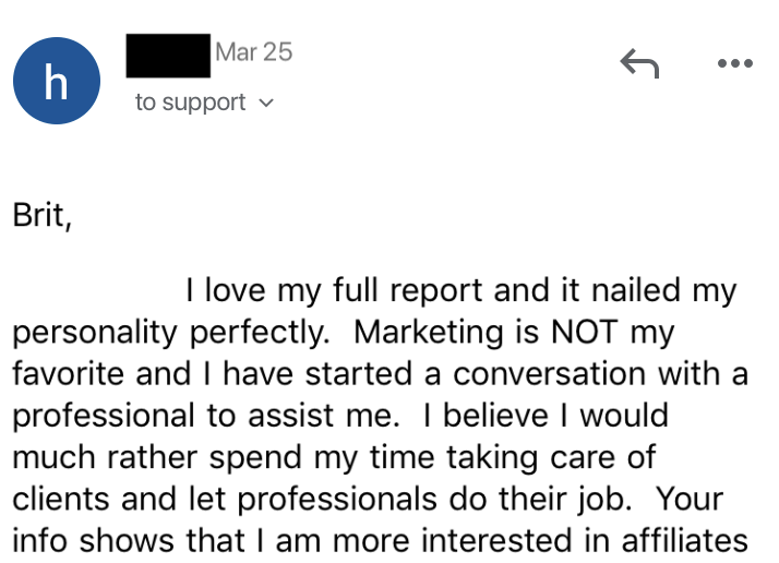 Testimonial - ESTJ