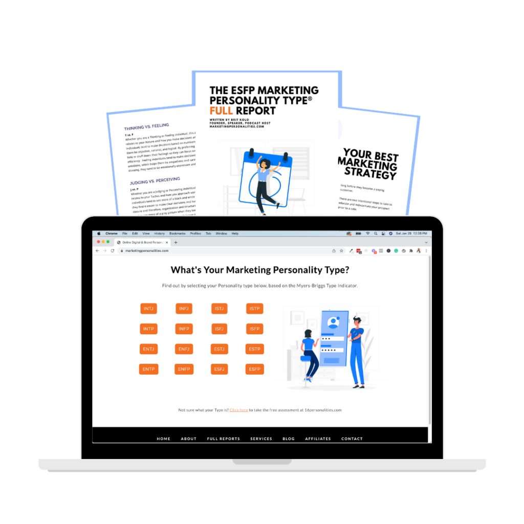 ESFP Marketing Personality Type® Full Report mockup