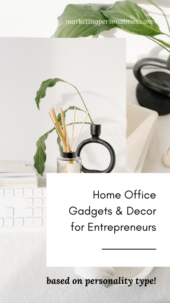 You'll want to save this huge list of home office gadgets and decor for entrepreneurs based on personality type! Find out what home office gadgets and decor you might love to have as an INFJ or an ESTJ or whatever your personality type is. #office #homedecor #amazon 